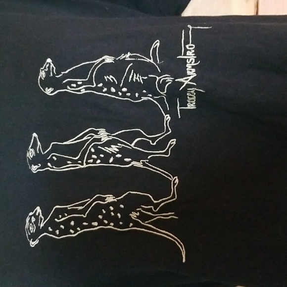 UNIQUE! Meerkats Embroidered on Black Tee, by Bagz for Paws, Size M - Picture 2 of 9
